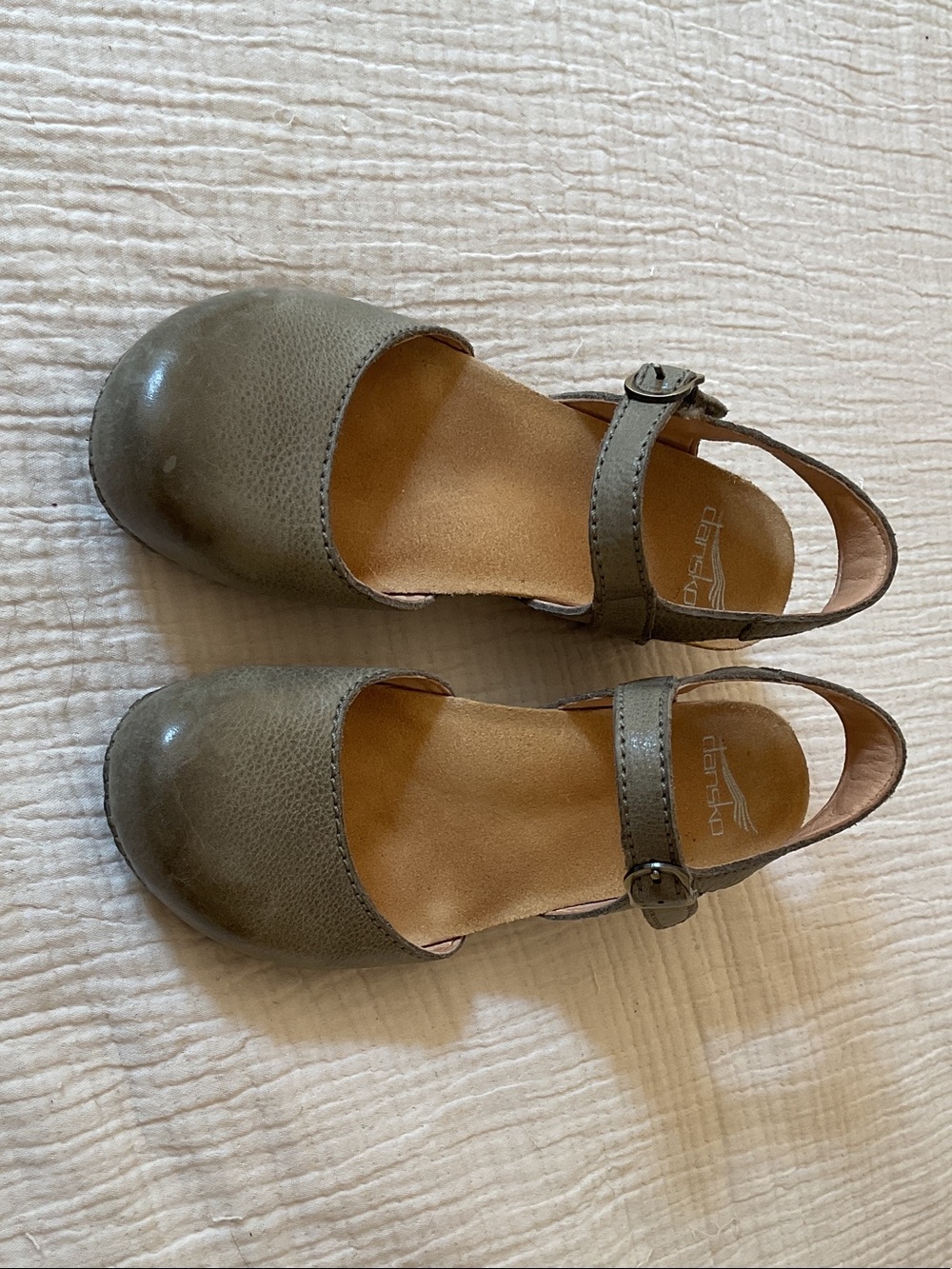 Dansko Olive Green Kids Mary Jane Shoes